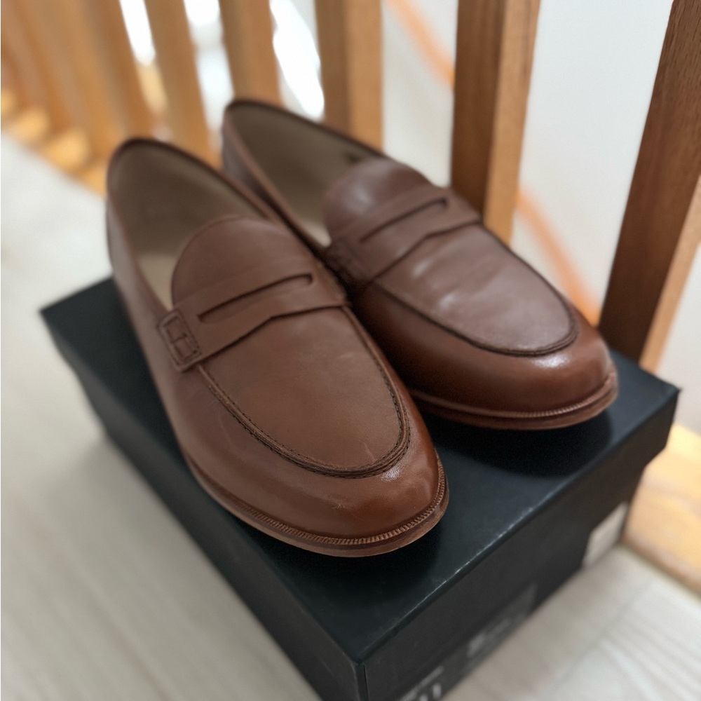 J. Crew Brown Leather Penny Loafers Size 11